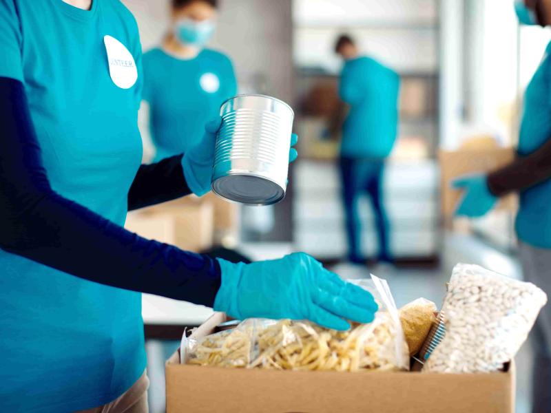 Women working at a community food bank